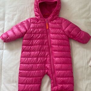 Primary Vibrant Pink Baby Snowsuit